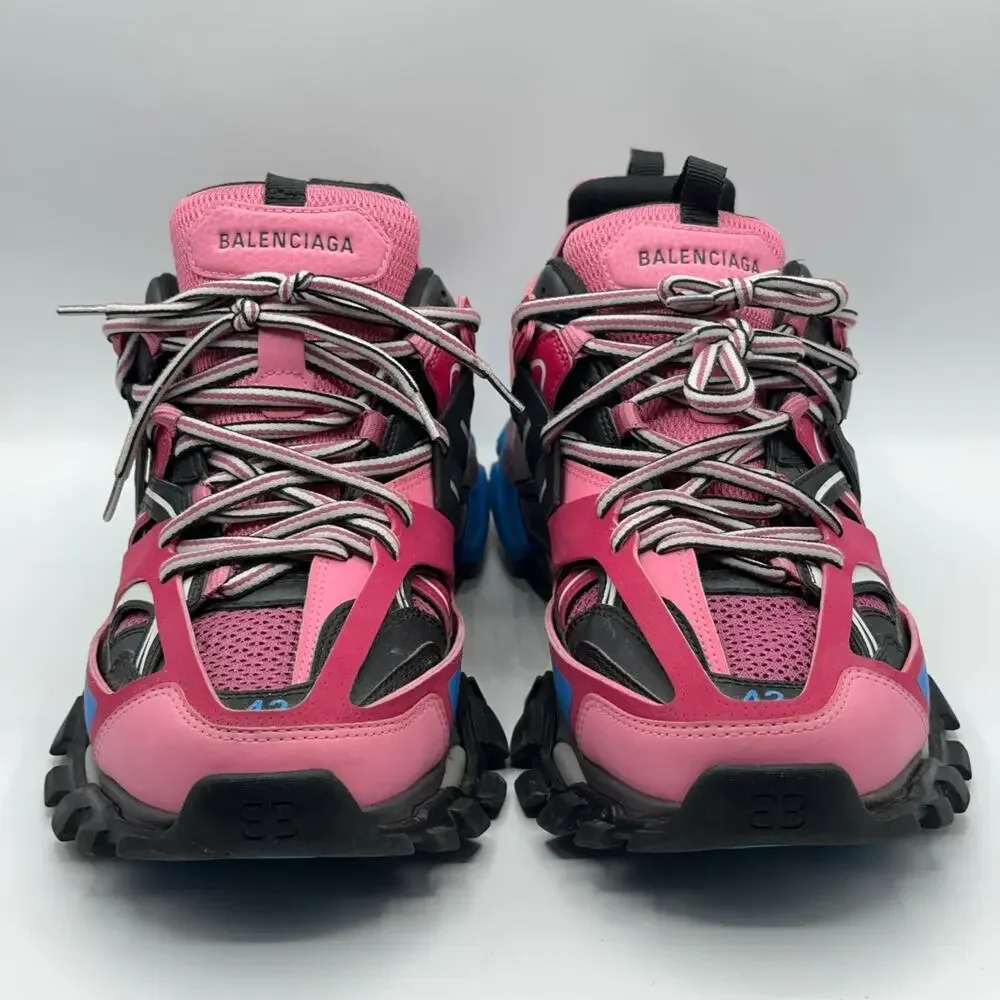 BALENCIAGA Track Runner Trainer Sneakers Pink Blue Sz 42 $958